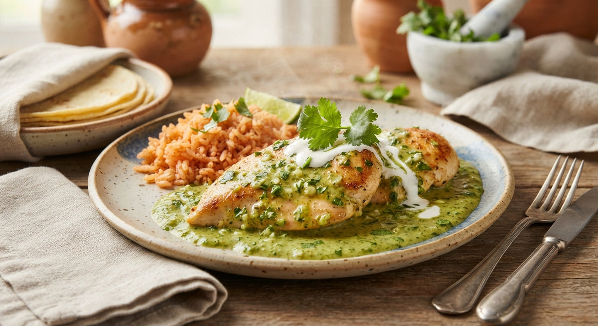 Pollo en salsa de cilantro